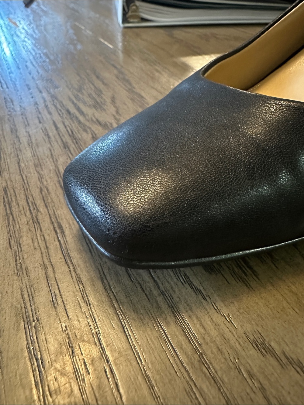 Naturalizer Black Leather Square-Toe Pumps - Picture 8 of 8